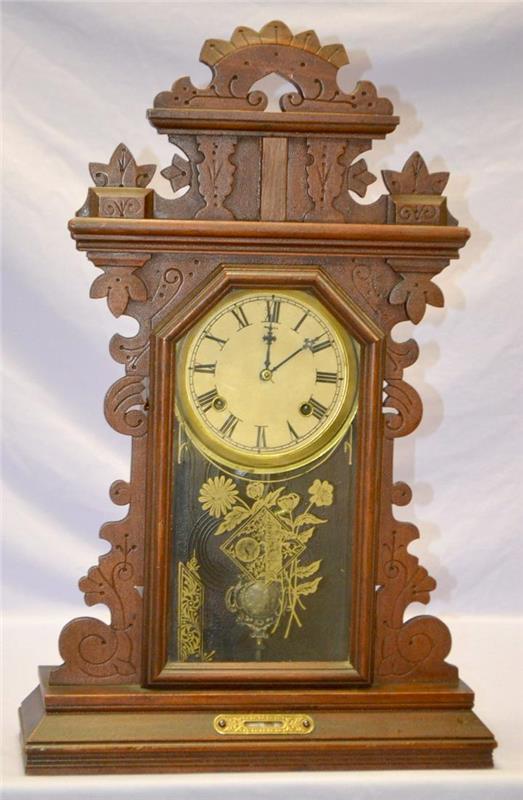 Antique Waterbury Walnut Kitchen Clock