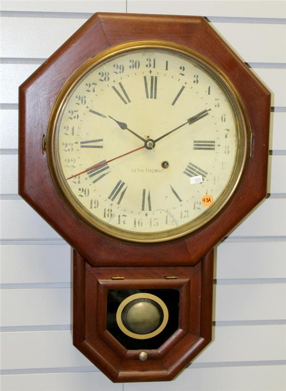 Antique Seth Thomas Octagon Calendar Wall Clock