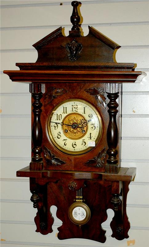 Antique German Open Well Wall Clock