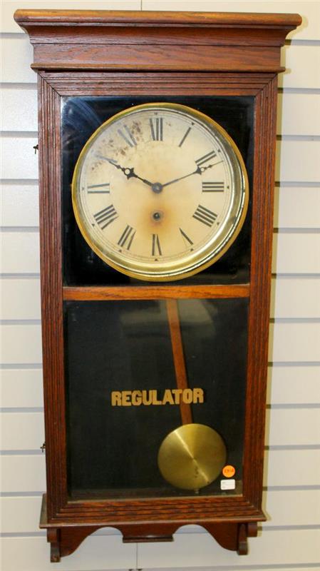 Antique Sessions Regulator “e” Oak Wall Clock Price Guide