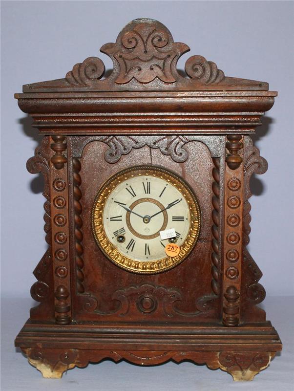 Antique Ansonia "Norwich" Oak Mantle Clock