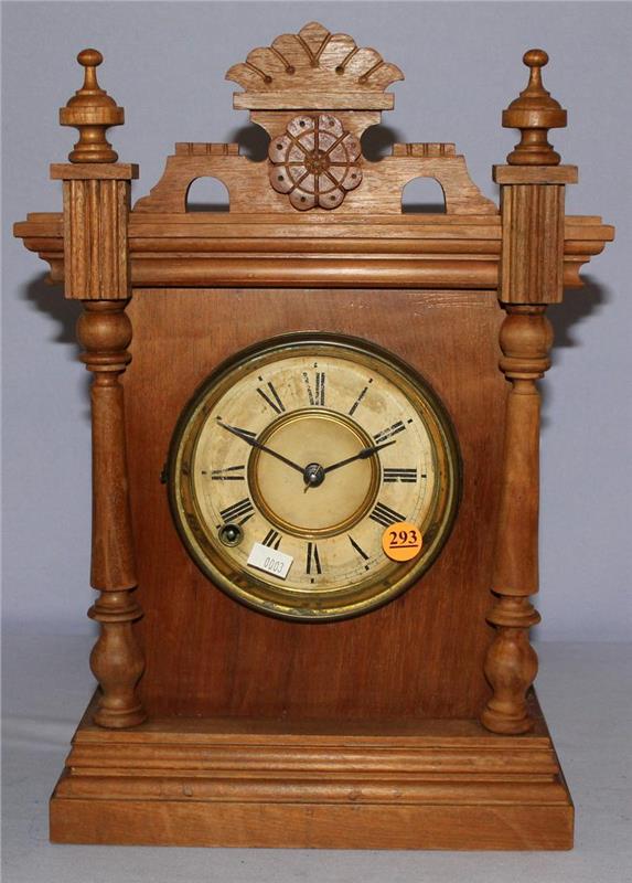 Antique Ansonia Troy Mahogany Cabinet Clock