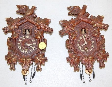 2 Vintage Lux Pendulette Cuckoo Clocks