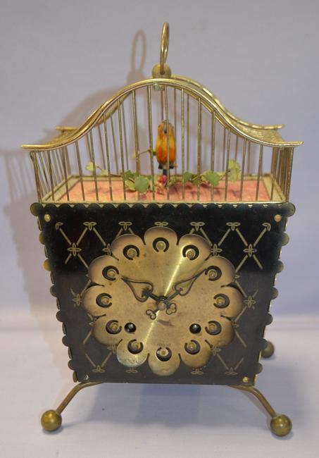 Antique German Bird Cage Mantel Clock