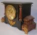 Antique Gilbert Enameled Wood Mantle Clock