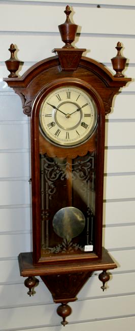 Antique New Haven Winnipeg Carved Walnut Clock