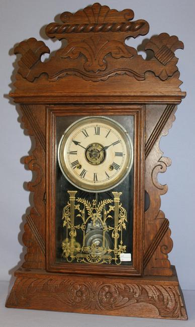 Ansonia "Elba" Oak Alarm Kitchen Mantle Clock