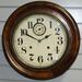 Antique 10" Round Gallery Oak Wall Clock