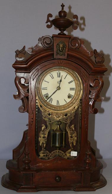 Antique Waterbury "CHINA" Walnut parlor Clock