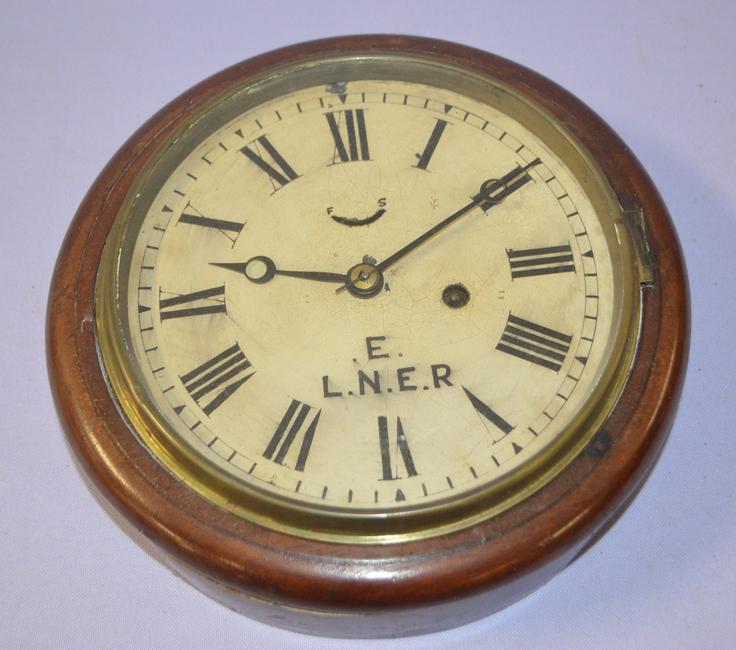 Antique Railway Station Mahogany Wall Clock