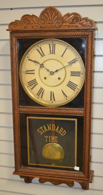 New Haven (Referee) Oak Regulator Wall Clock