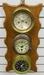 Carved Oak Plank With 3 Ships Bell Clocks