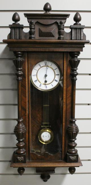 Antique R A Wall Regulator Walnut Case Clock