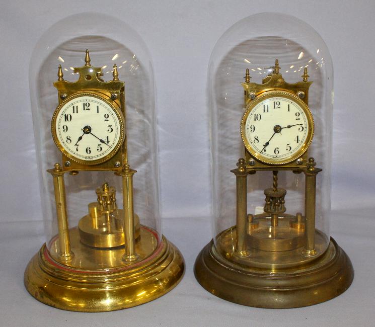 Lot of 2 German Disc Pendulum Dome Clocks