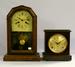 Lot of 2 Wood Case Mantle Clocks