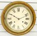 Antique Oak Round OHP Signed Wall Clock