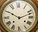 Antique Oak Round OHP Signed Wall Clock