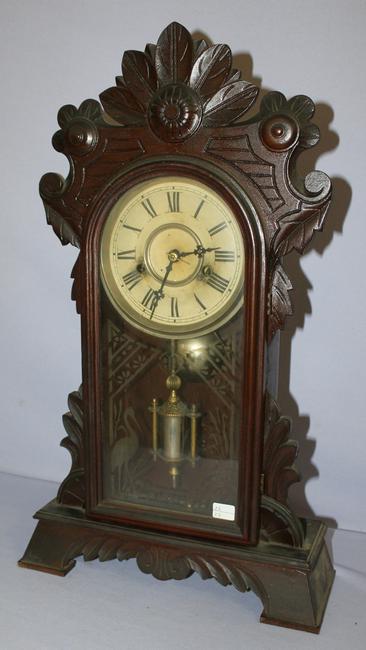 New Haven Carved Walnut Kitchen Mantle Clock