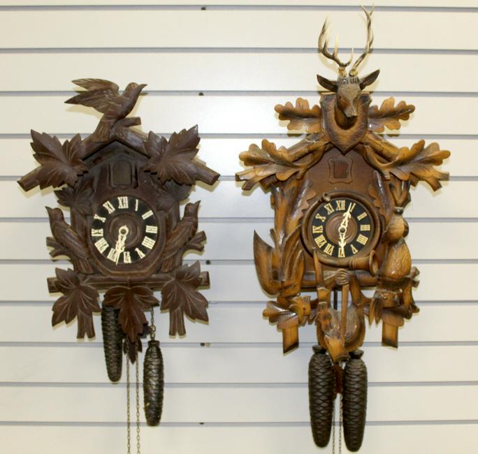 Lot of 2 Weight Driven Cuckoo Clocks