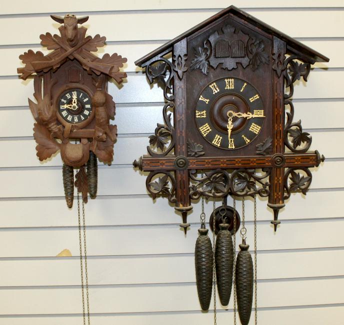 Lot of 2 Weight Driven Cuckoo Clock