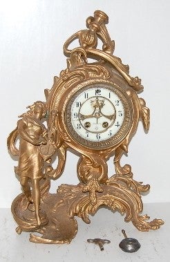 Metal Lady Figural Novelty Clock