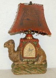 Antique Lux Camel Clock/Table Lamp