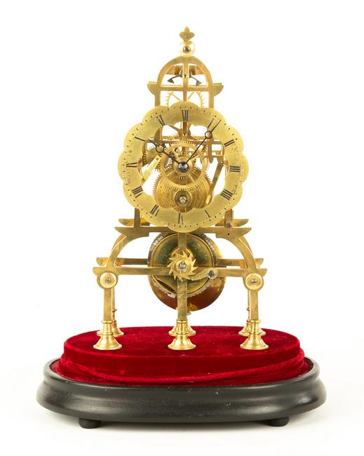 English Fusee Skeleton Clock