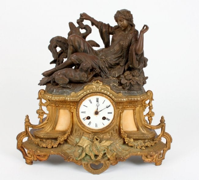 A 19th century French gilt metal mantel clock