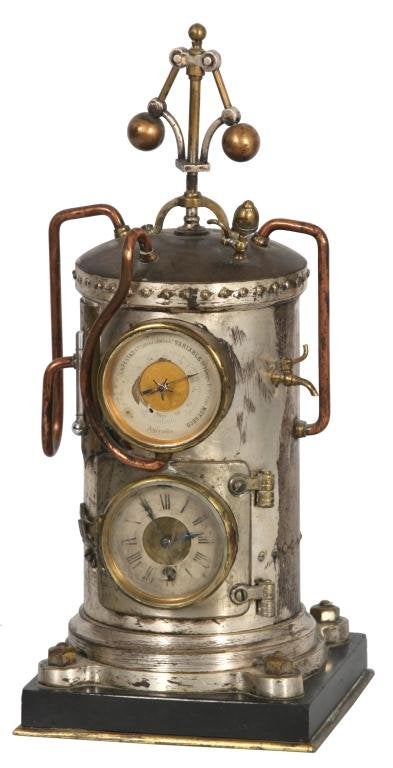 French Industrial Vertical Boiler Clock