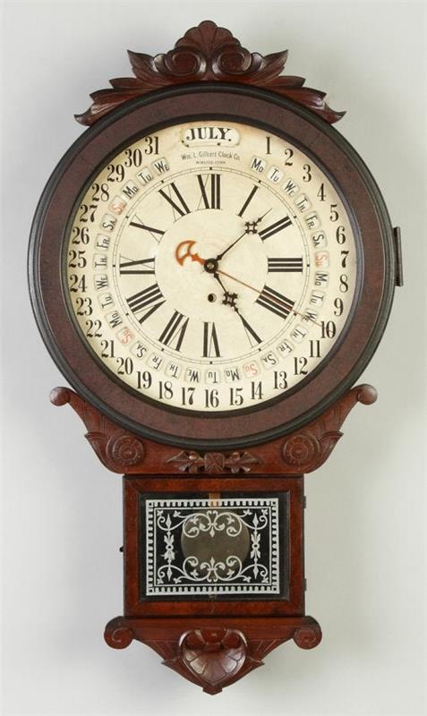 William Gilbert Office Drop Calendar Clock