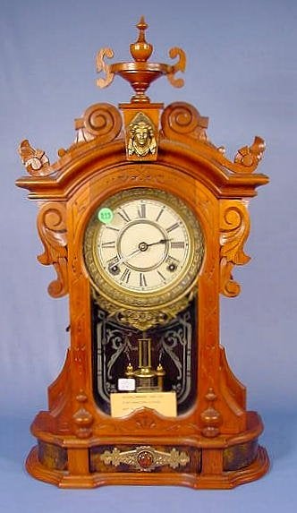 Ansonia Monarch Walnut Parlor Clock