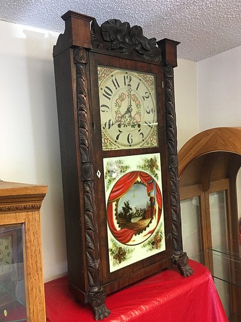 Rodney and Brace Carved Mahogany Shelf Clock