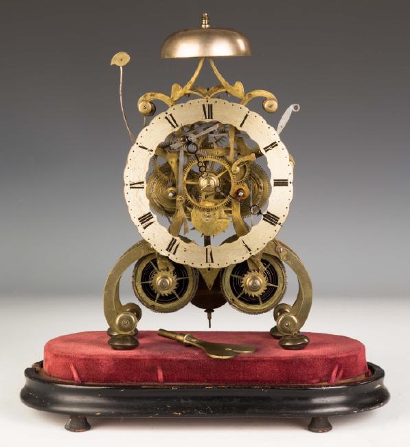 English Brass Skeleton Clock