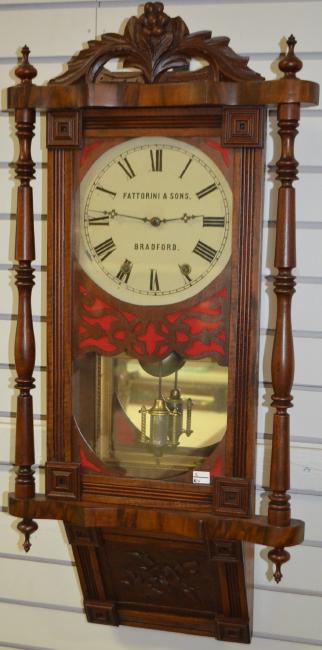 Antique English Carved Mahogany Wall Clock