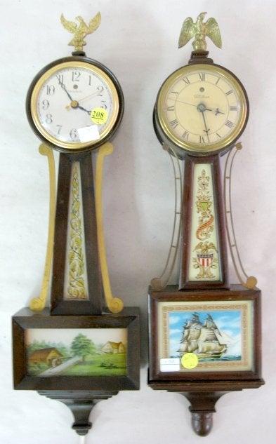 2 Electric Banjo Wall Clocks