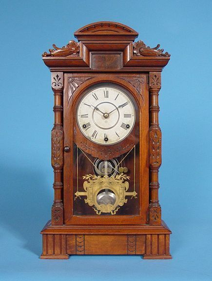 Rare Seth Thomas Hecla Walnut Parlor Clock