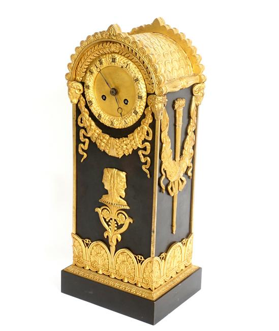 Simon French Parcel Gilt Bronze Mantle Clock