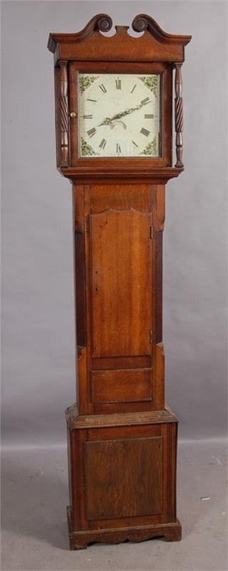 Early English Oak Grandfather Clock