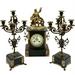 3 Pc. Victorian Marble & Slate Clock Set.