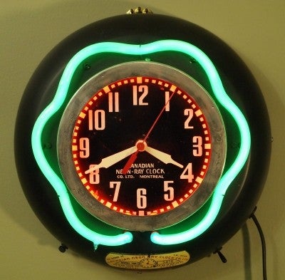 Neon gallery clock