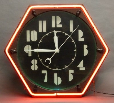 Neon gallery clock