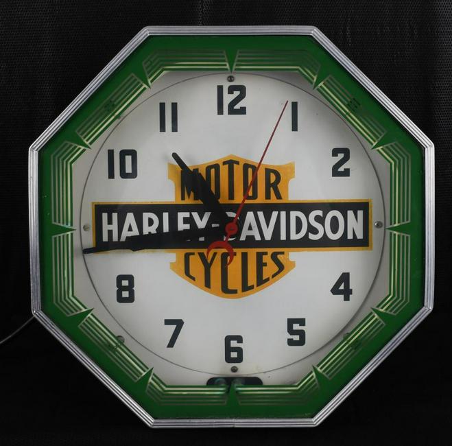 Original Harley Davidson Octagon Neon Clock