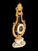French Gilt Bronze and Marble Lyre-Form Clock