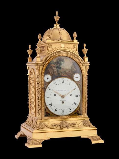 English Gilt Bronze Mantel Clock Case, Eardley Norton