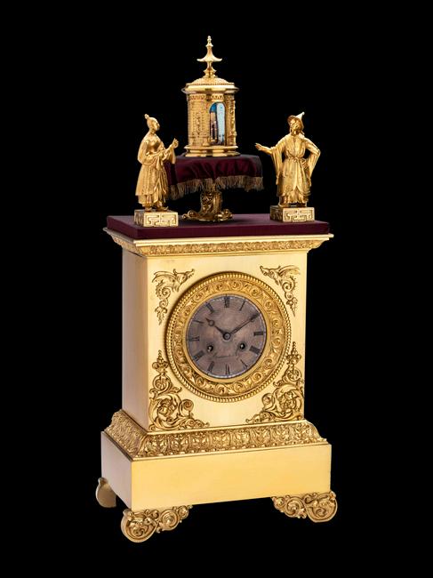 French Gilt Bronze Automaton Clock, Medainela AY