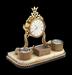 Gilt Metal and Onyx Nautical Desk Clock, with Compass and Barometer