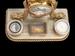 Gilt Metal and Onyx Nautical Desk Clock, with Compass and Barometer
