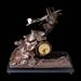 French Cast Metal Aeronautical Clock, After Xavier Raphanel
