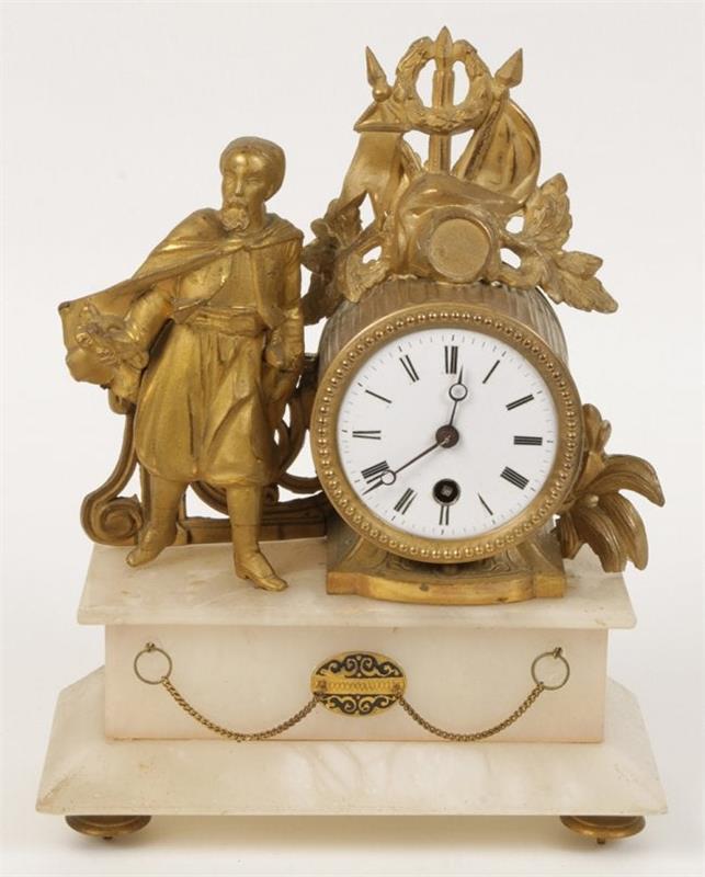 DORE BRONZE 19TH C. FRENCH MANTLE CLOCK MALE