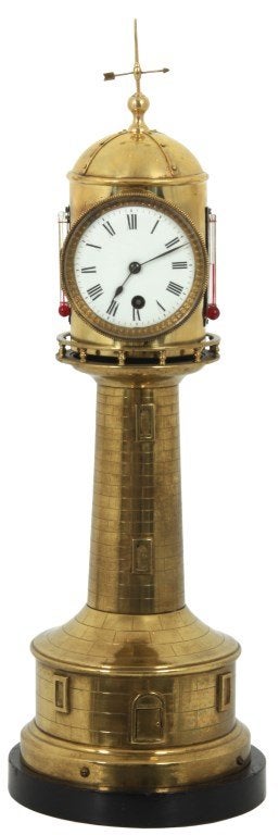 French Industrial Animated Lighthouse Clock